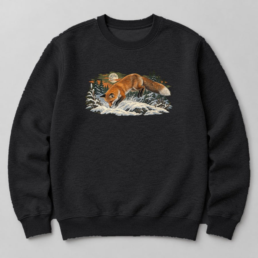 Fox Snow Sweatshirt in Black