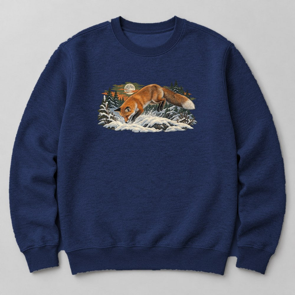 Fox Snow Sweatshirt in Navy