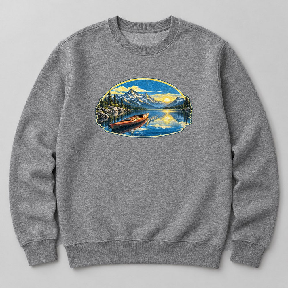 Kayak Lake Sweatshirt in Heather Grey