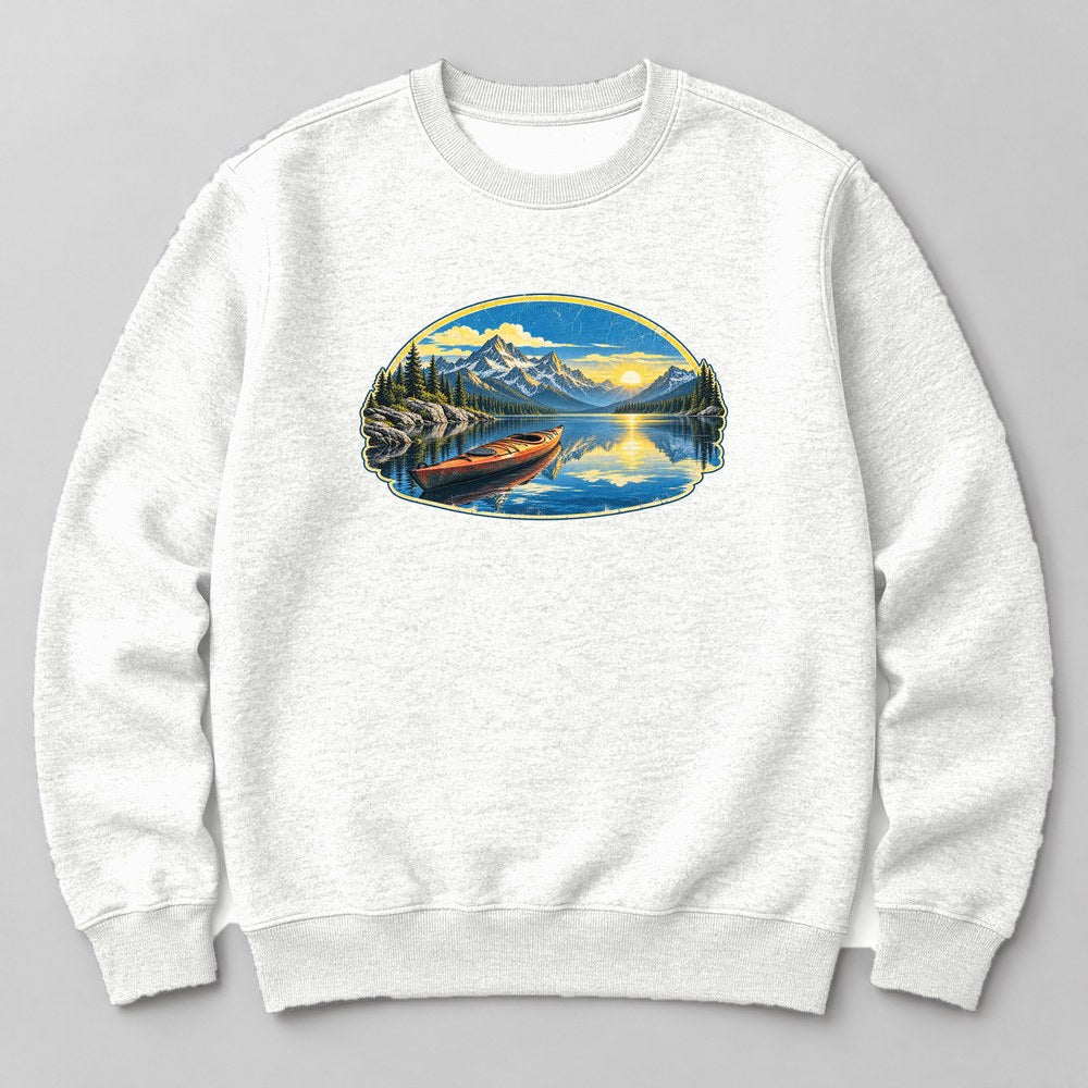 Kayak Lake Sweatshirt in White