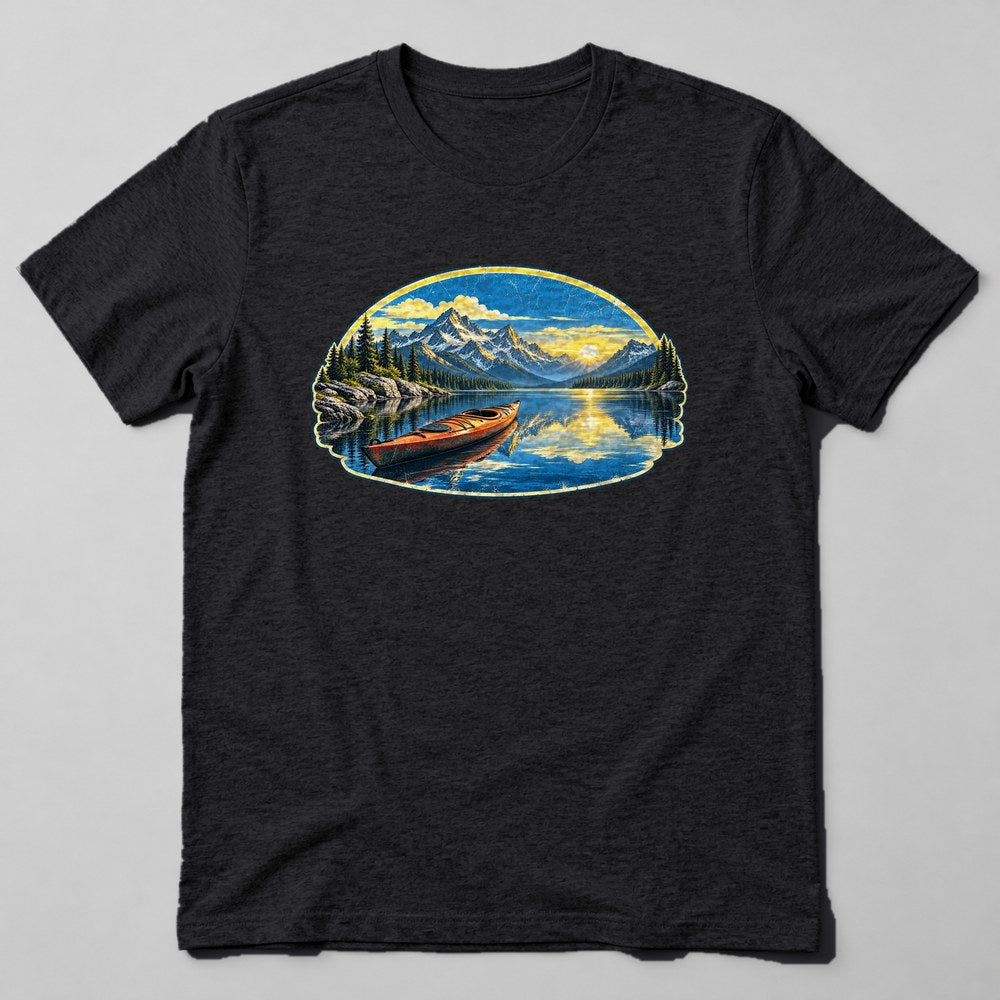 Kayak Lake T-Shirt in Black
