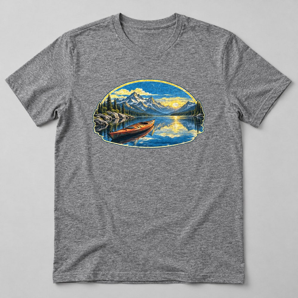Kayak Lake T-Shirt in Heather Grey