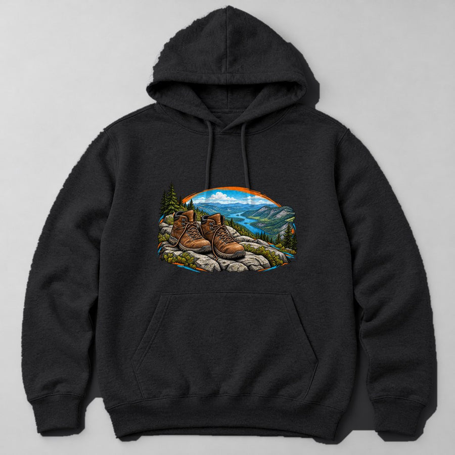Hiking Boots Trail Hoodie in Black
