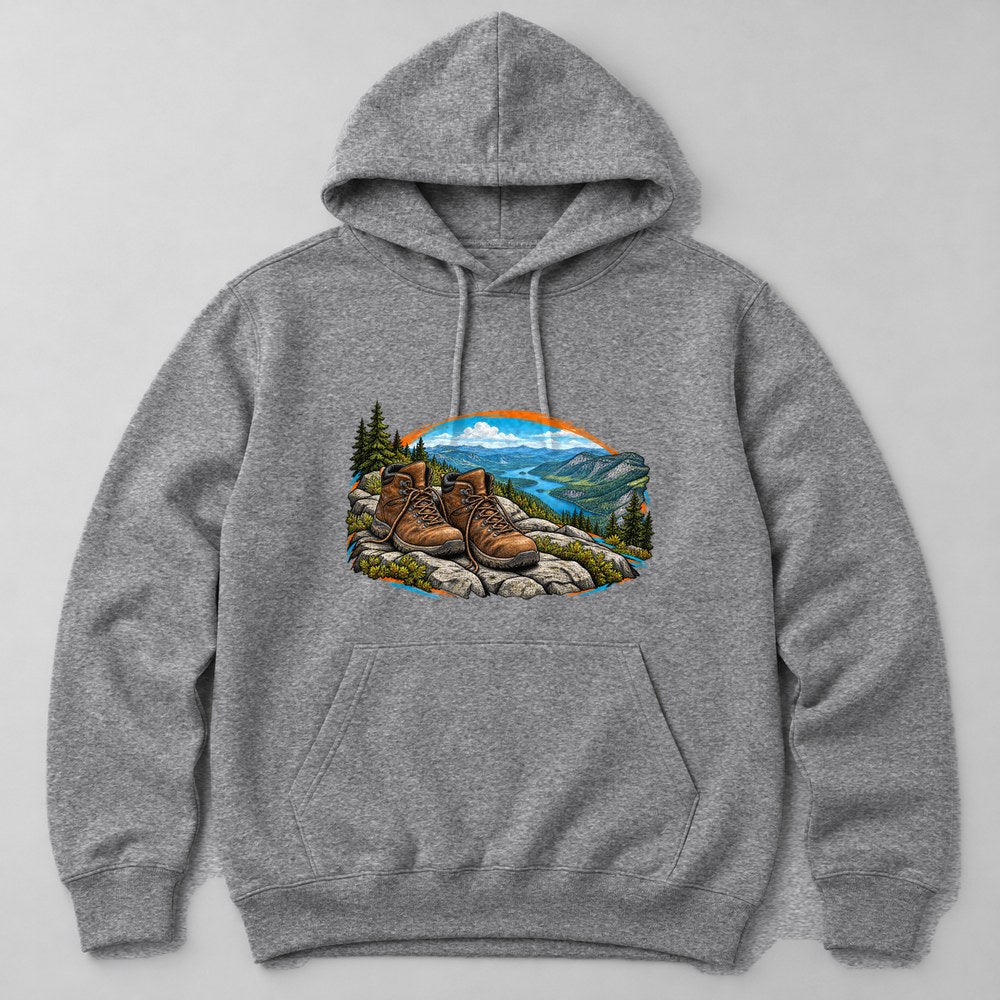 Hiking Boots Trail Hoodie in Heather Grey