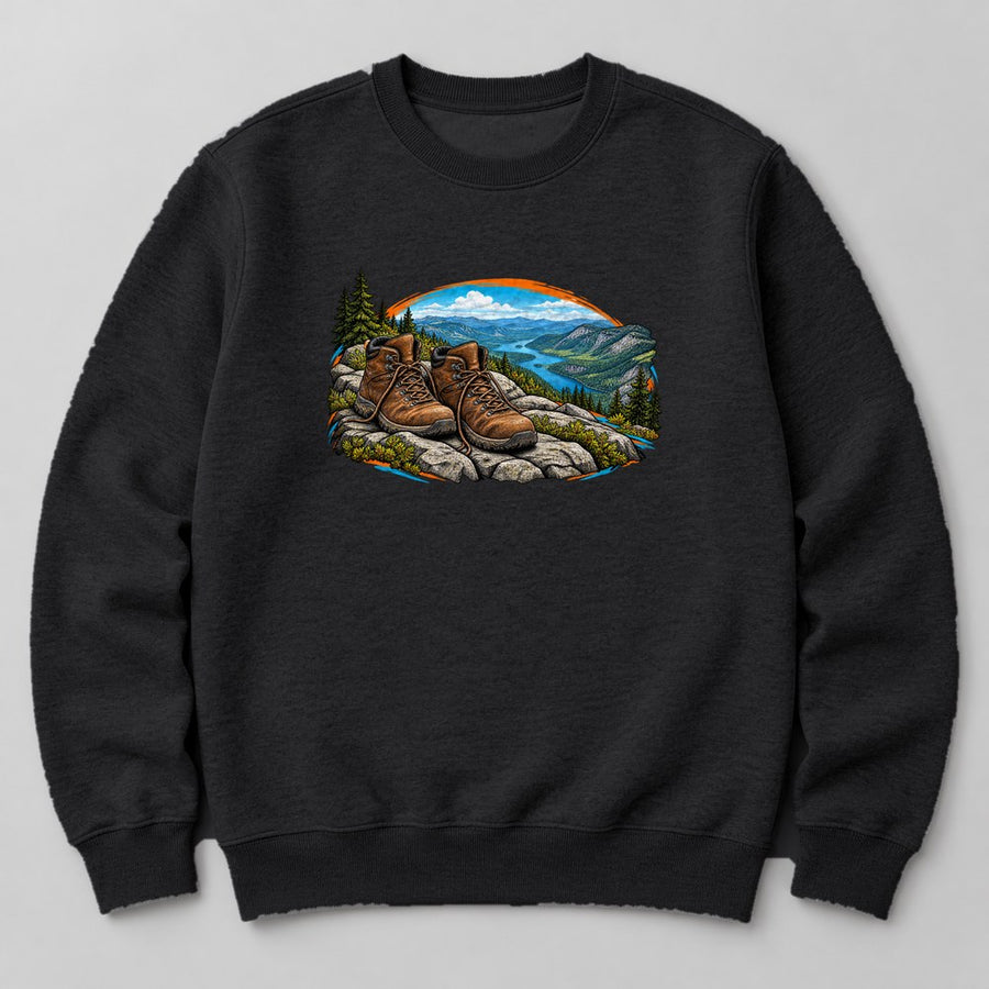 Hiking Boots Trail Sweatshirt in Black