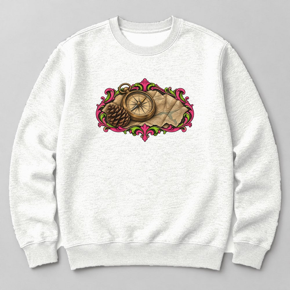 Compass Map Sweatshirt in White