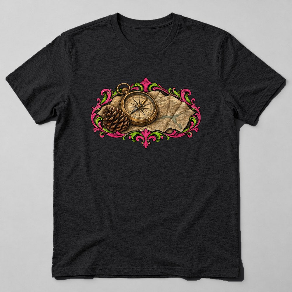 Compass Map T-Shirt in Black