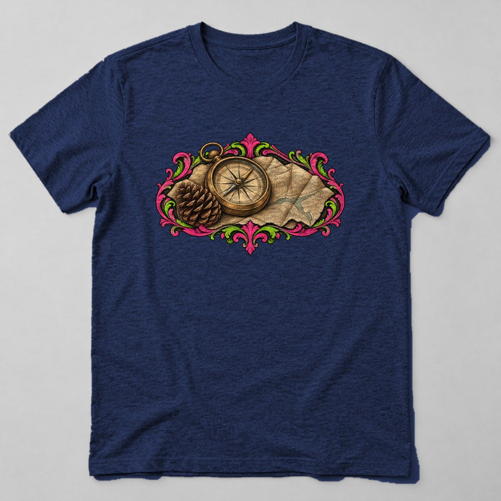 Compass Map T-Shirt in Navy