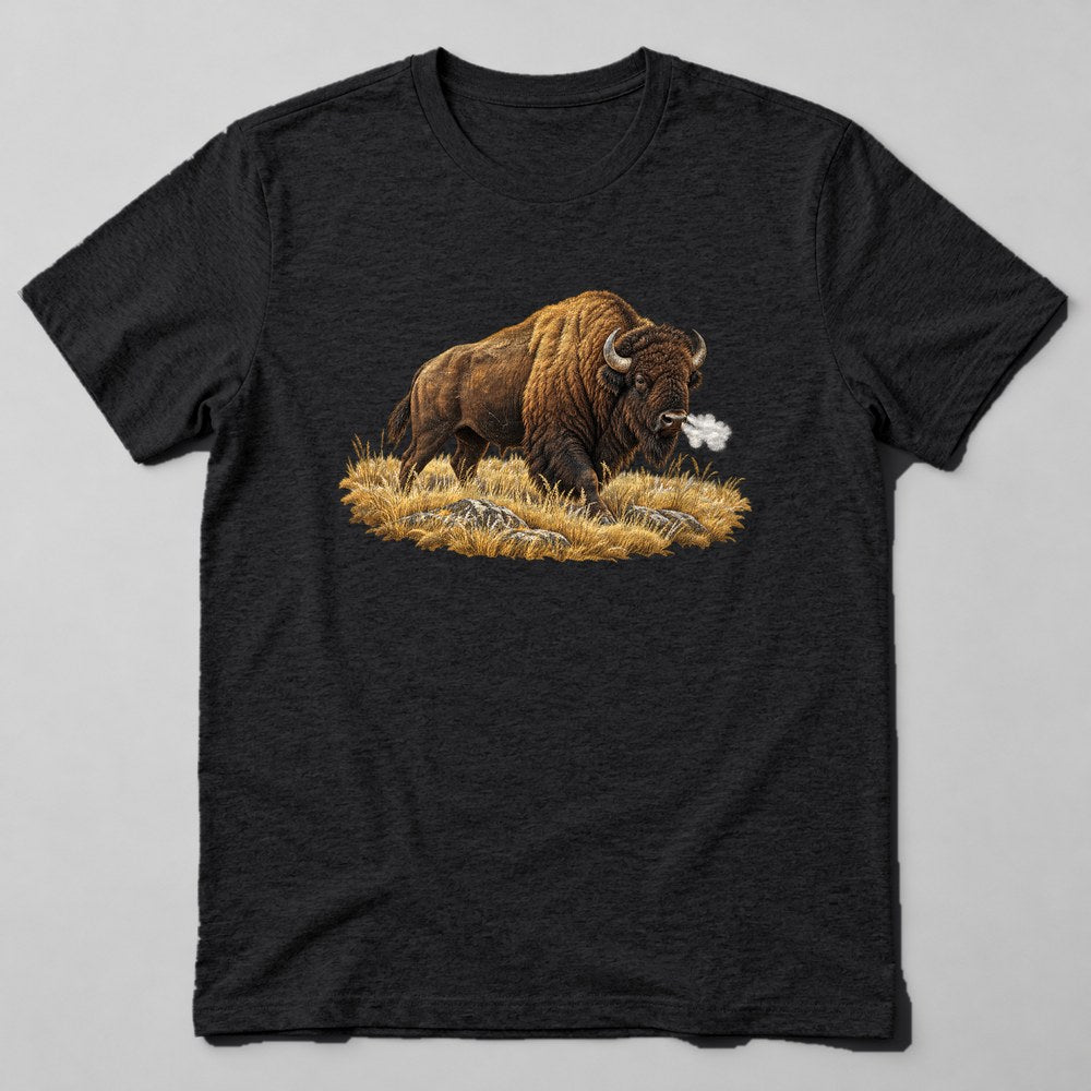 Bison Yellow Grass T-Shirt in Black