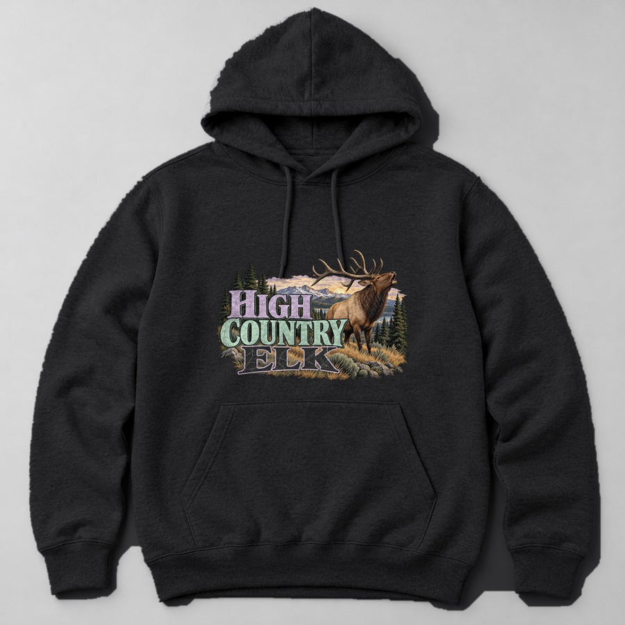 High Country Elk Hoodie in Black