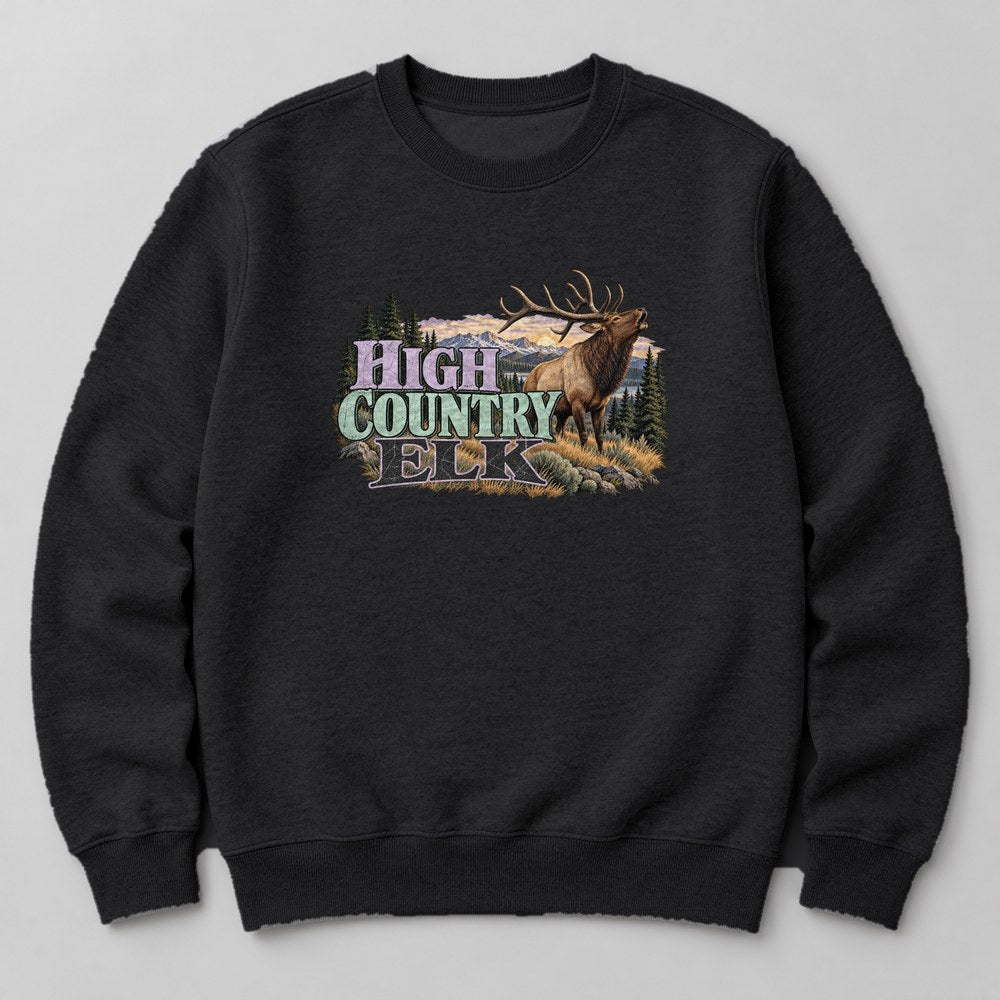 High Country Elk Sweatshirt in Black