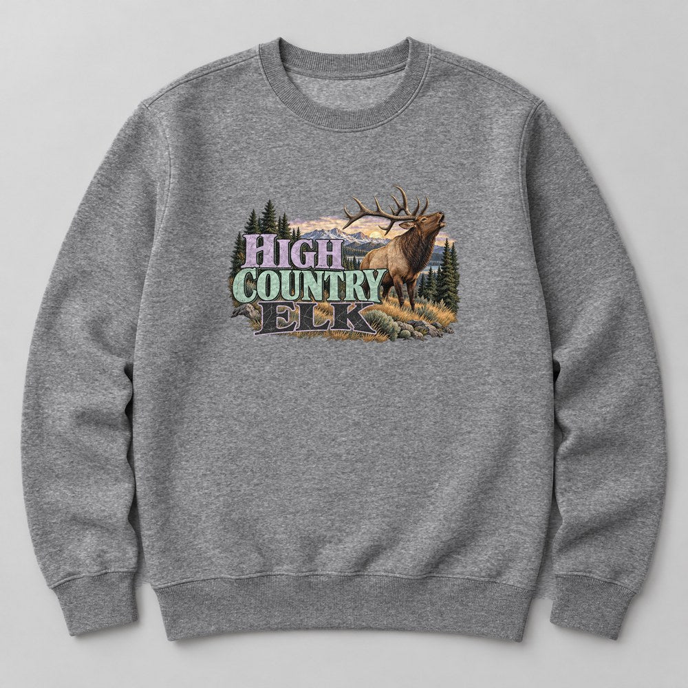 High Country Elk Sweatshirt in Heather Grey