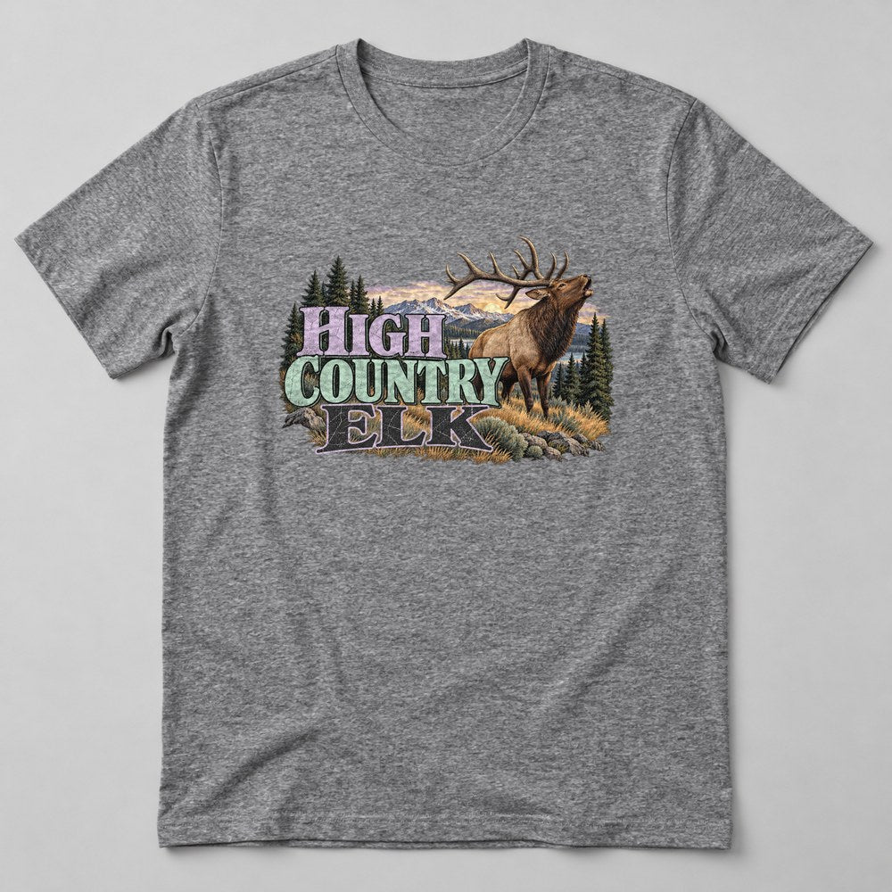 High Country Elk T-Shirt in Heather Grey