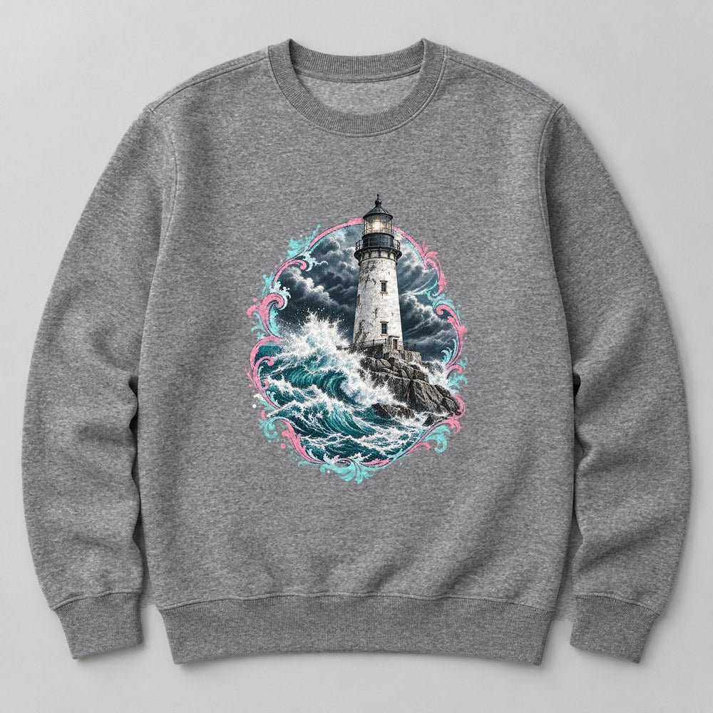 Lighthouse Storm Sweatshirt in Heather Grey