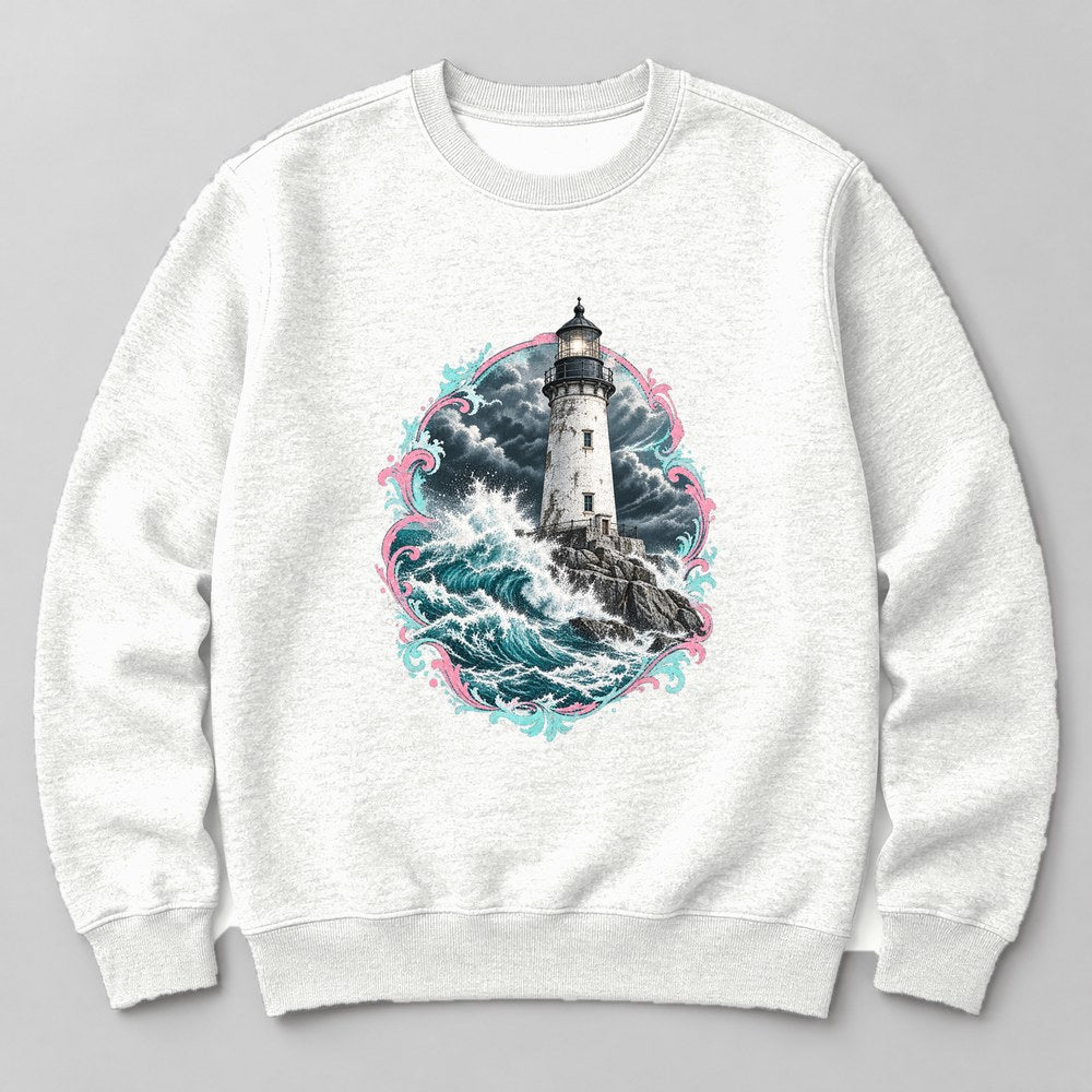 Lighthouse Storm Sweatshirt in White