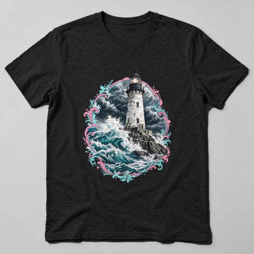 Lighthouse Storm T-Shirt in Black