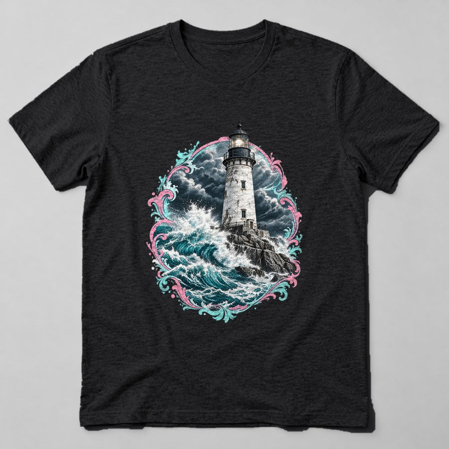 Lighthouse Storm T-Shirt in Black