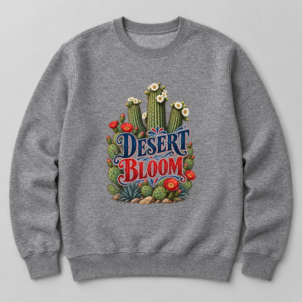 Desert Bloom Sweatshirt in Heather Grey