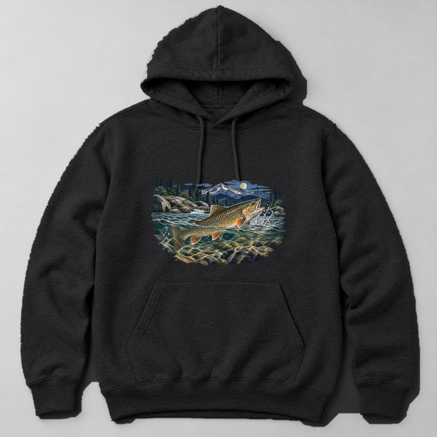 Trout Stream Hoodie in Black