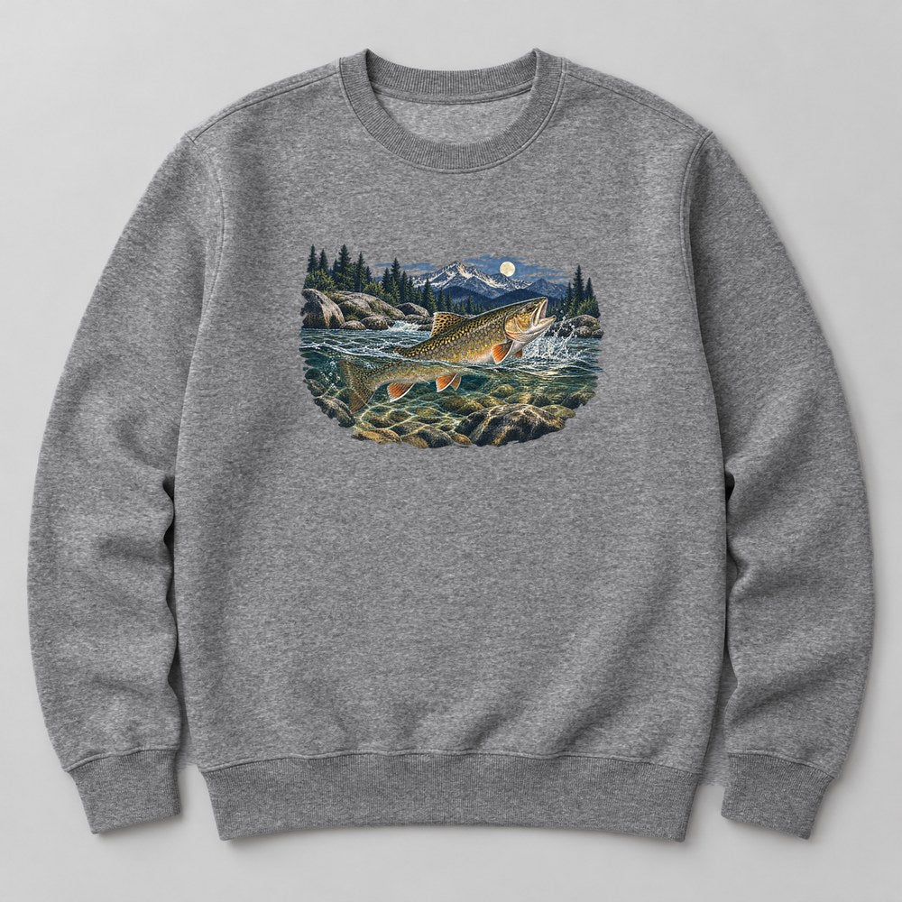 Trout Stream Sweatshirt in Heather Grey