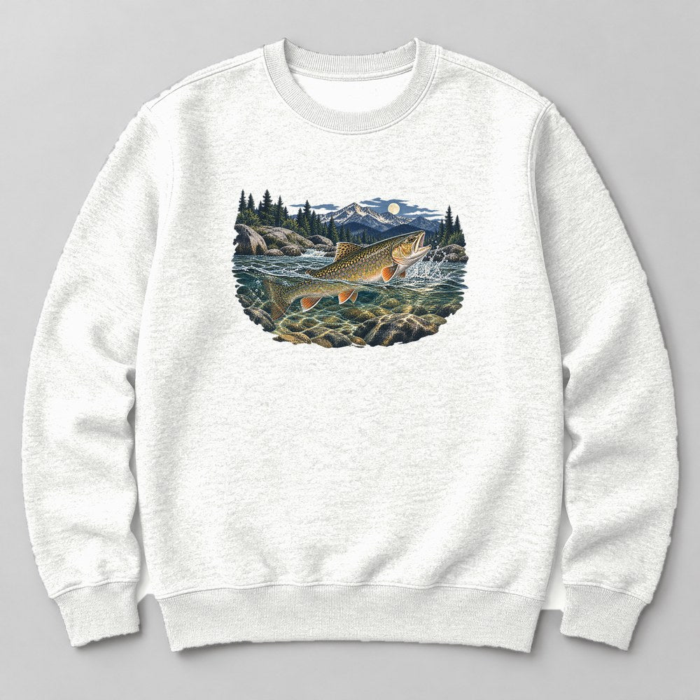 Trout Stream Sweatshirt in White