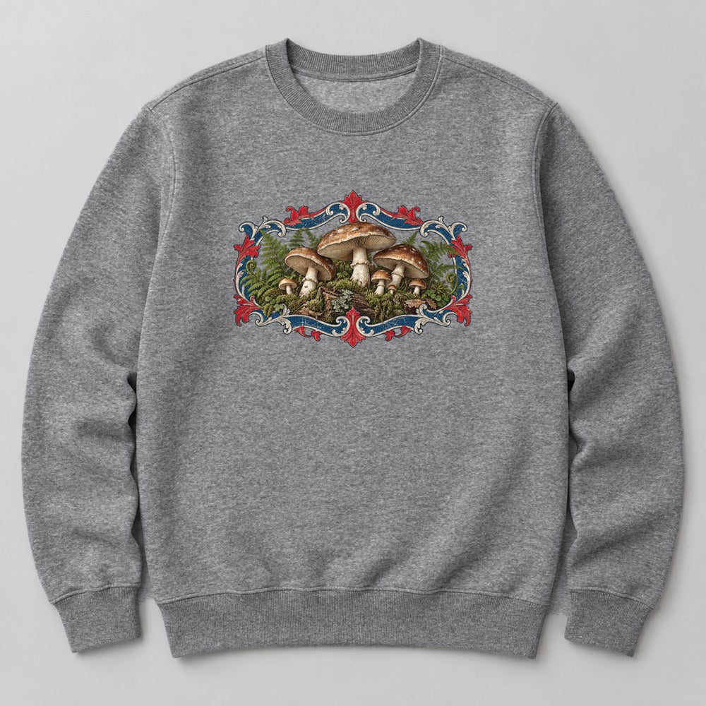 Mushroom Forest Floor Sweatshirt in Heather Grey