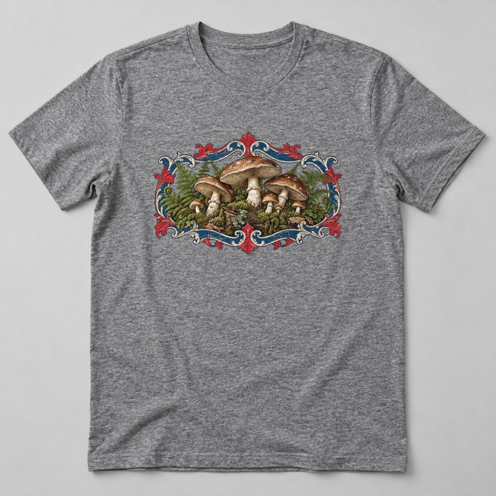 Mushroom Forest Floor T-Shirt in Heather Grey
