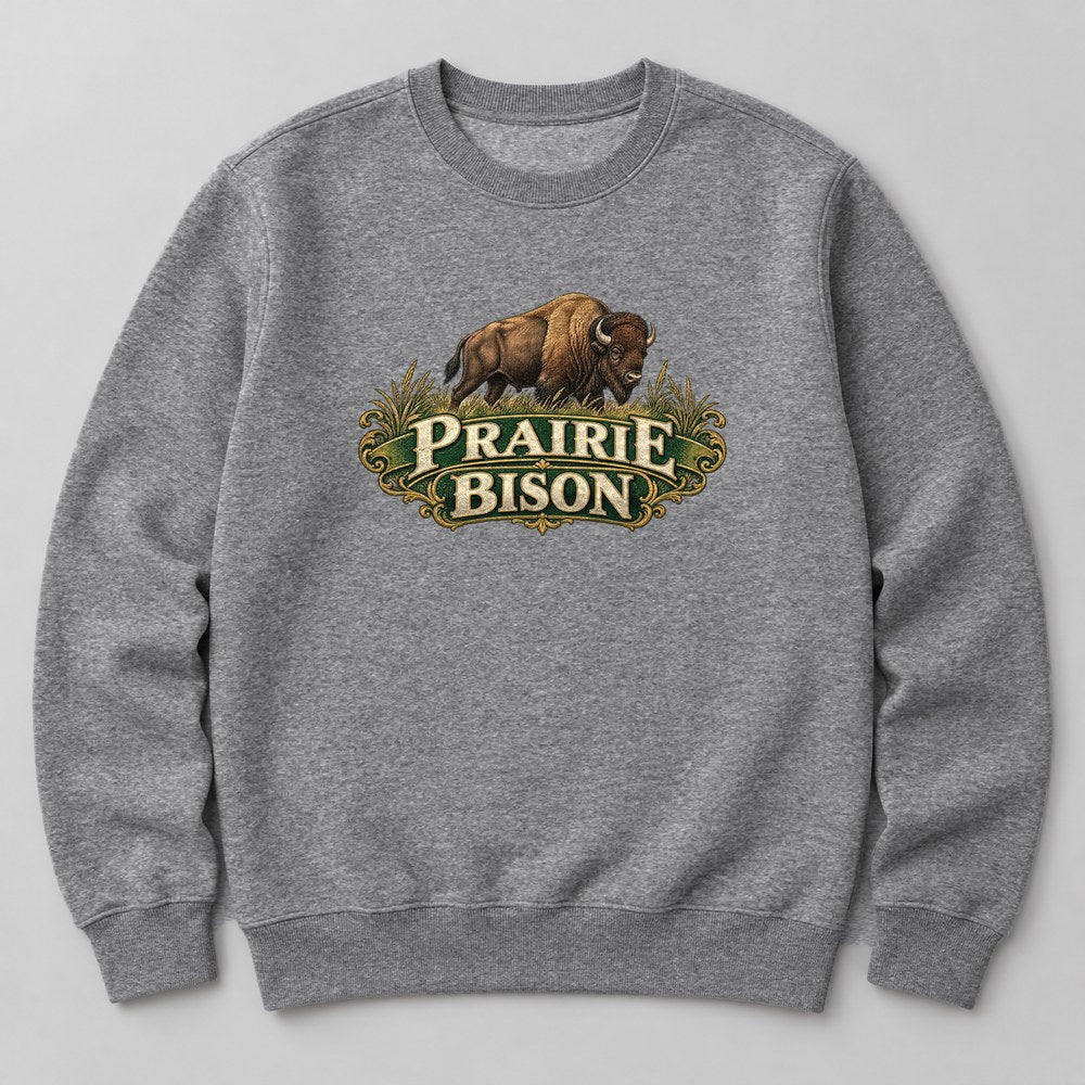 Prairie Bison Sweatshirt in Heather Grey