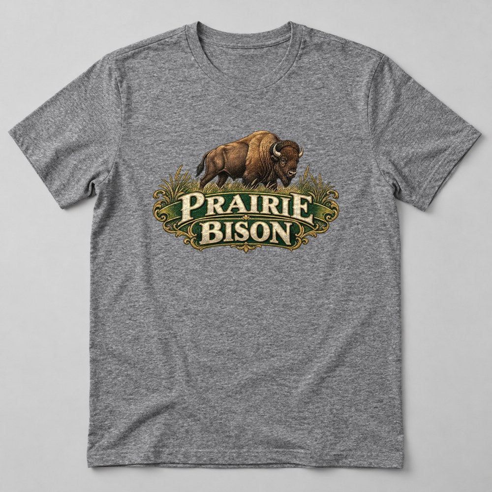 Prairie Bison T-Shirt in Heather Grey