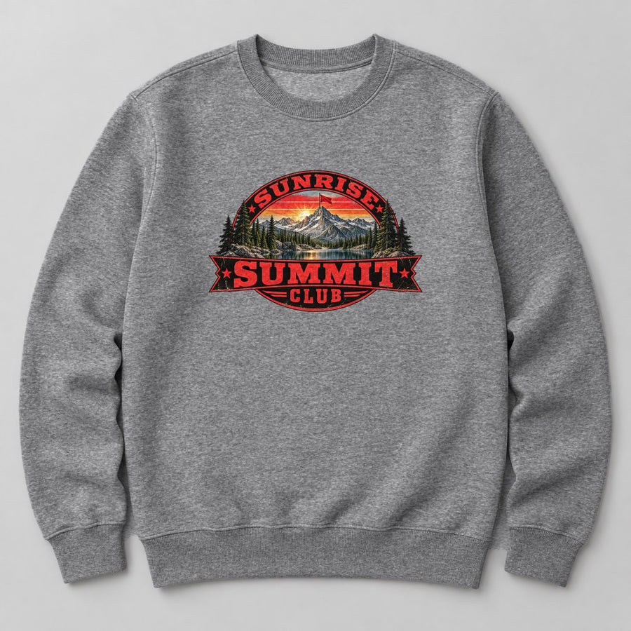 Sunrise Summit Club Sweatshirt in Heather Grey