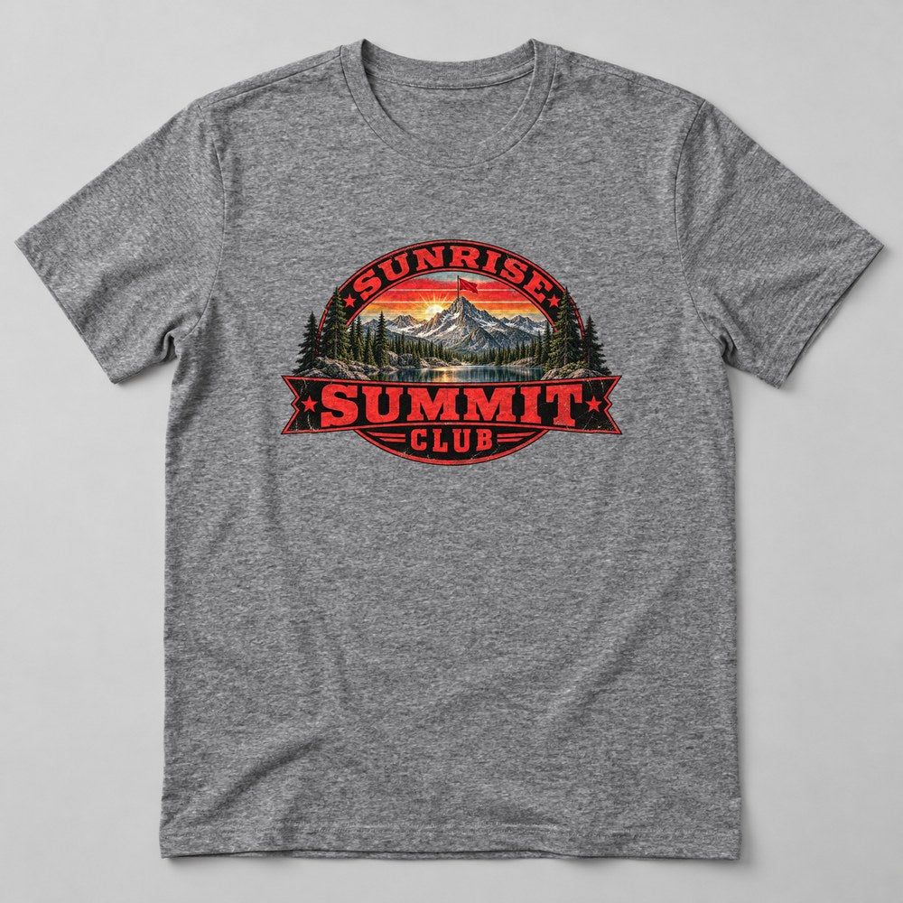 Sunrise Summit Club T-Shirt in Heather Grey