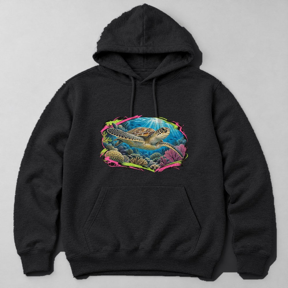 Ocean Turtle Hoodie in Black