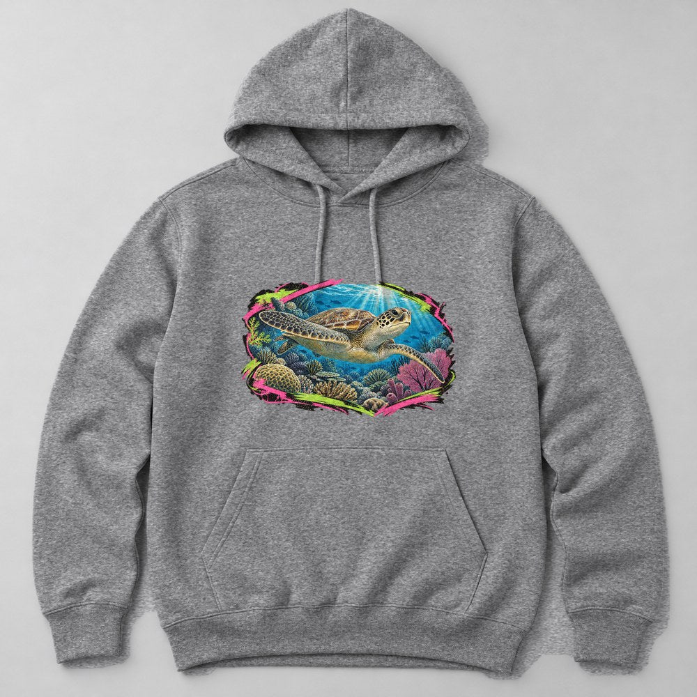Ocean Turtle Hoodie in Heather Grey