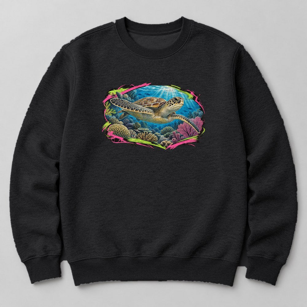 Ocean Turtle Sweatshirt in Black