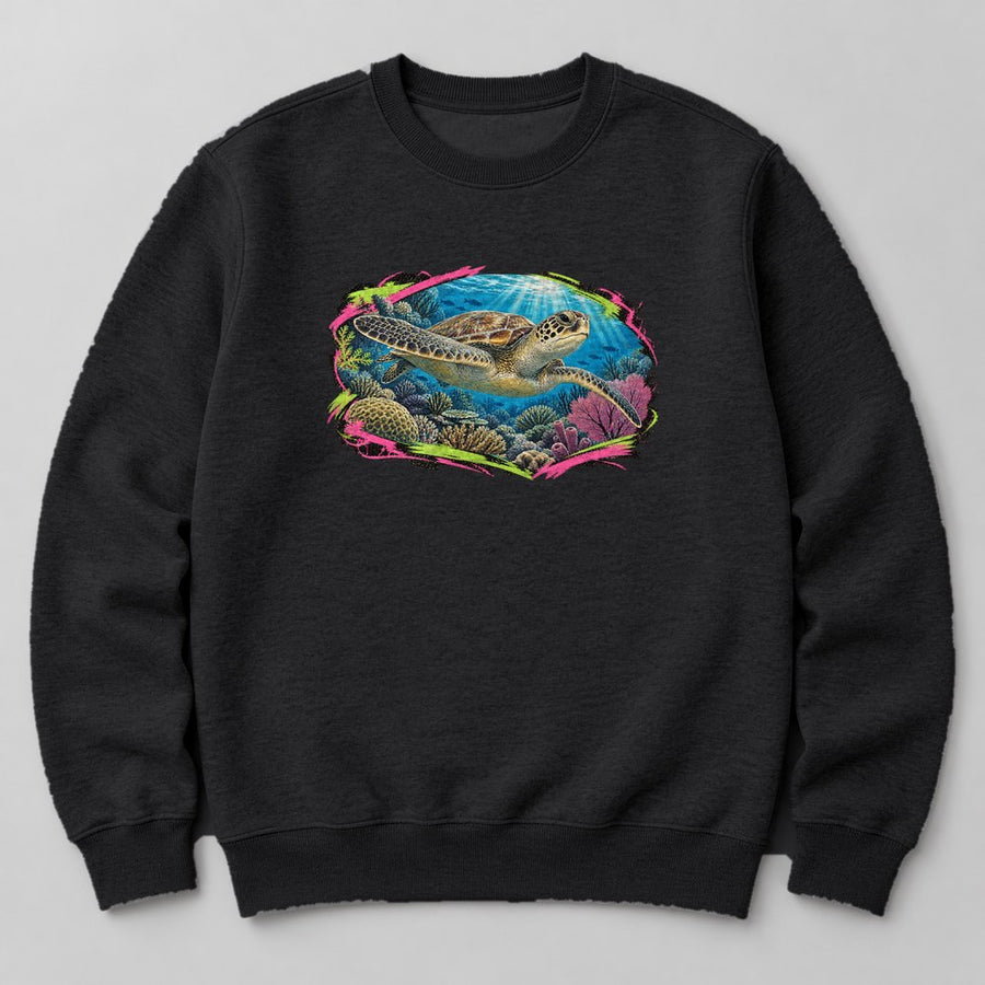 Ocean Turtle Sweatshirt in Black