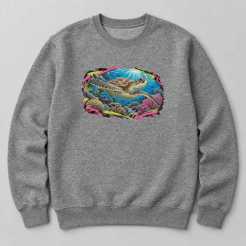 Ocean Turtle Sweatshirt in Heather Grey