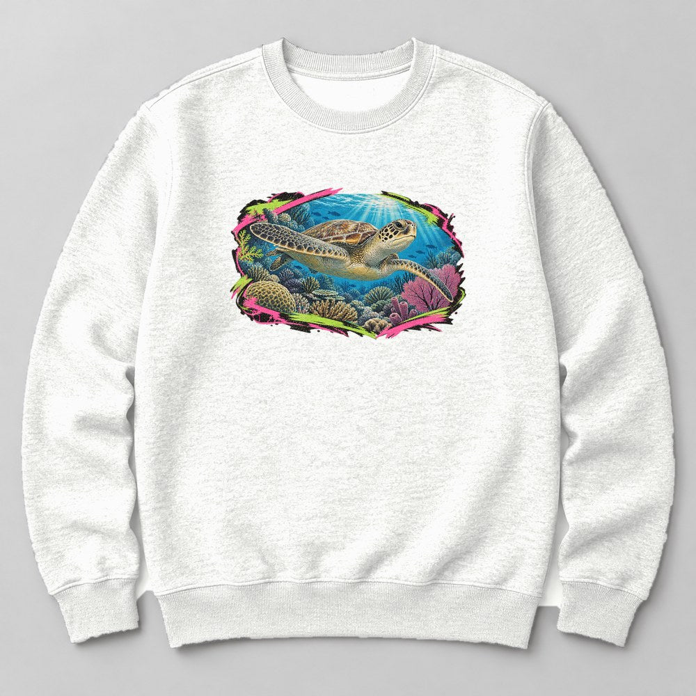 Ocean Turtle Sweatshirt in White