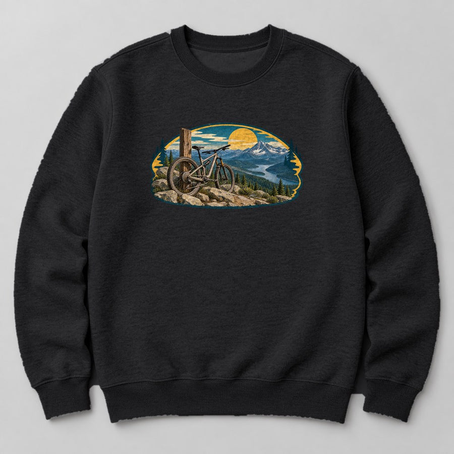 Mountain Biker Trail Sweatshirt in Black