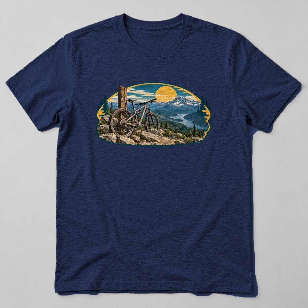 Mountain Biker Trail T-Shirt in Navy