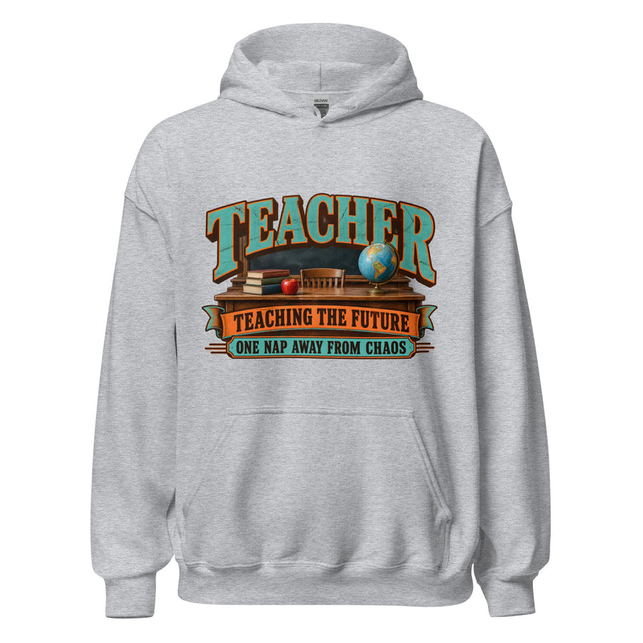 Teaching the Future Hoodie in Sport Grey — official front print preview
