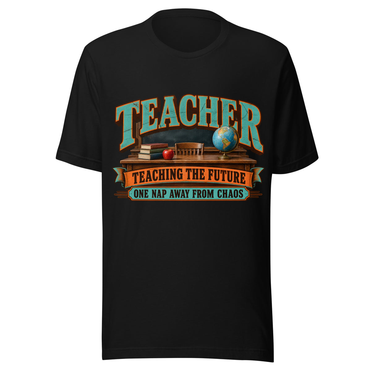 Teaching the Future T-Shirt in Black — official front print preview