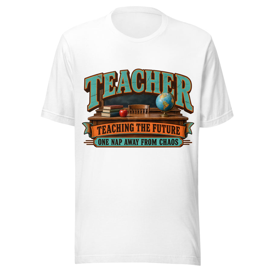 Teaching the Future T-Shirt in White — official front print preview