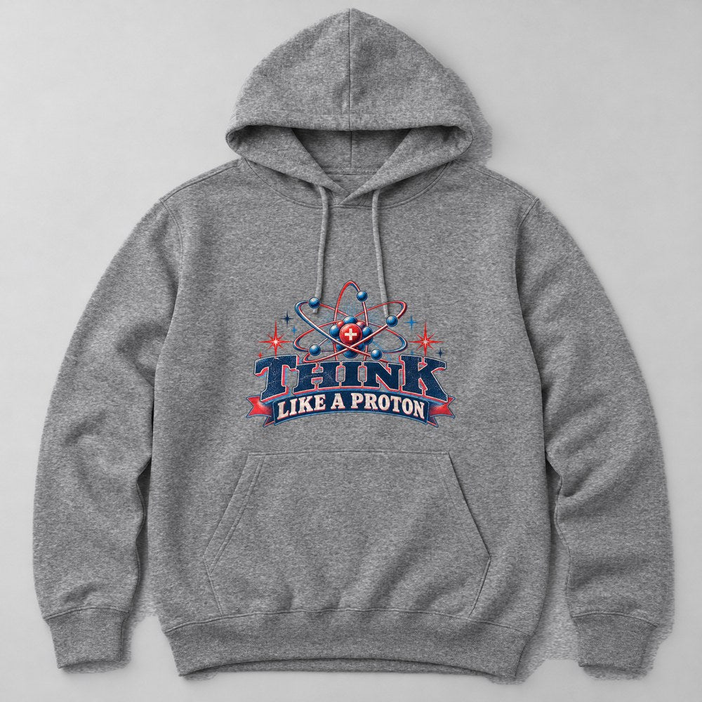 Think Like a Proton Hoodie in Heather Grey