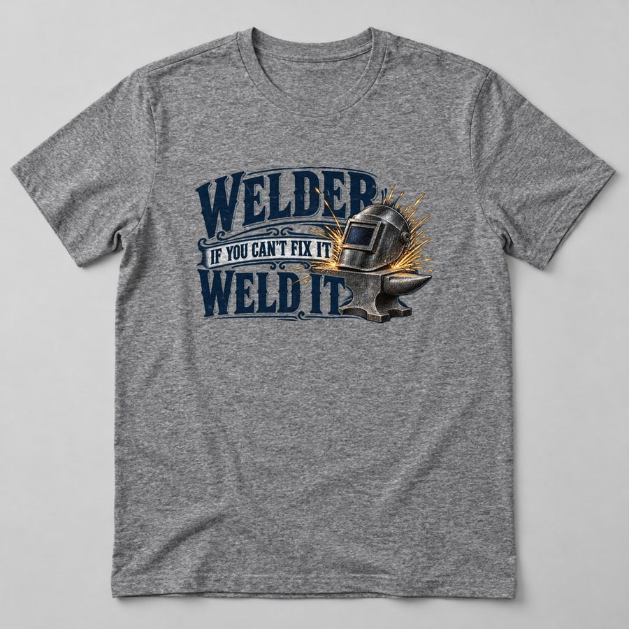 Welder If You Can't Fix It Weld It T-Shirt in Heather Grey