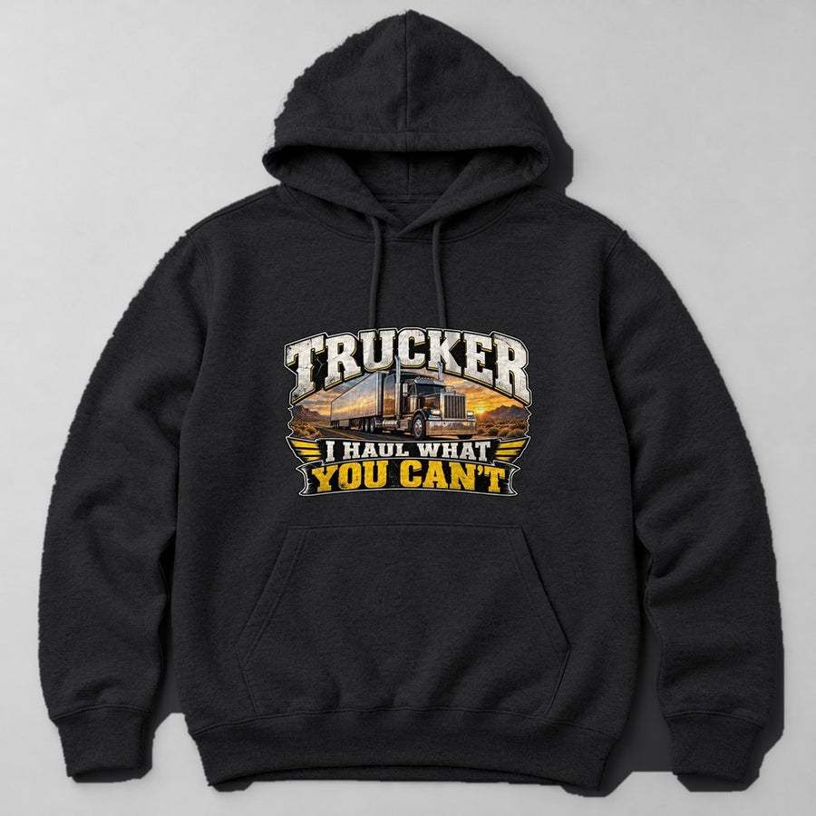 Trucker I Haul What You Can't Hoodie in Black