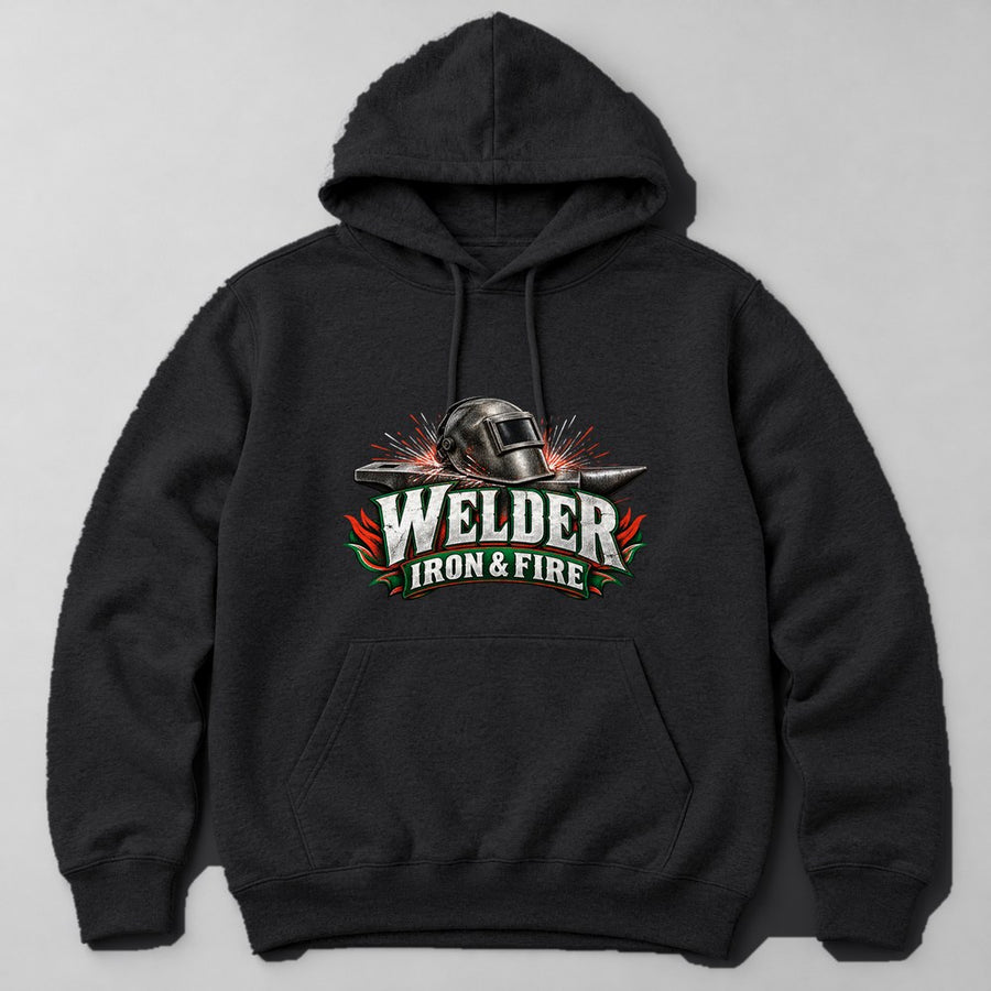 Welder Iron & Fire Hoodie in Black