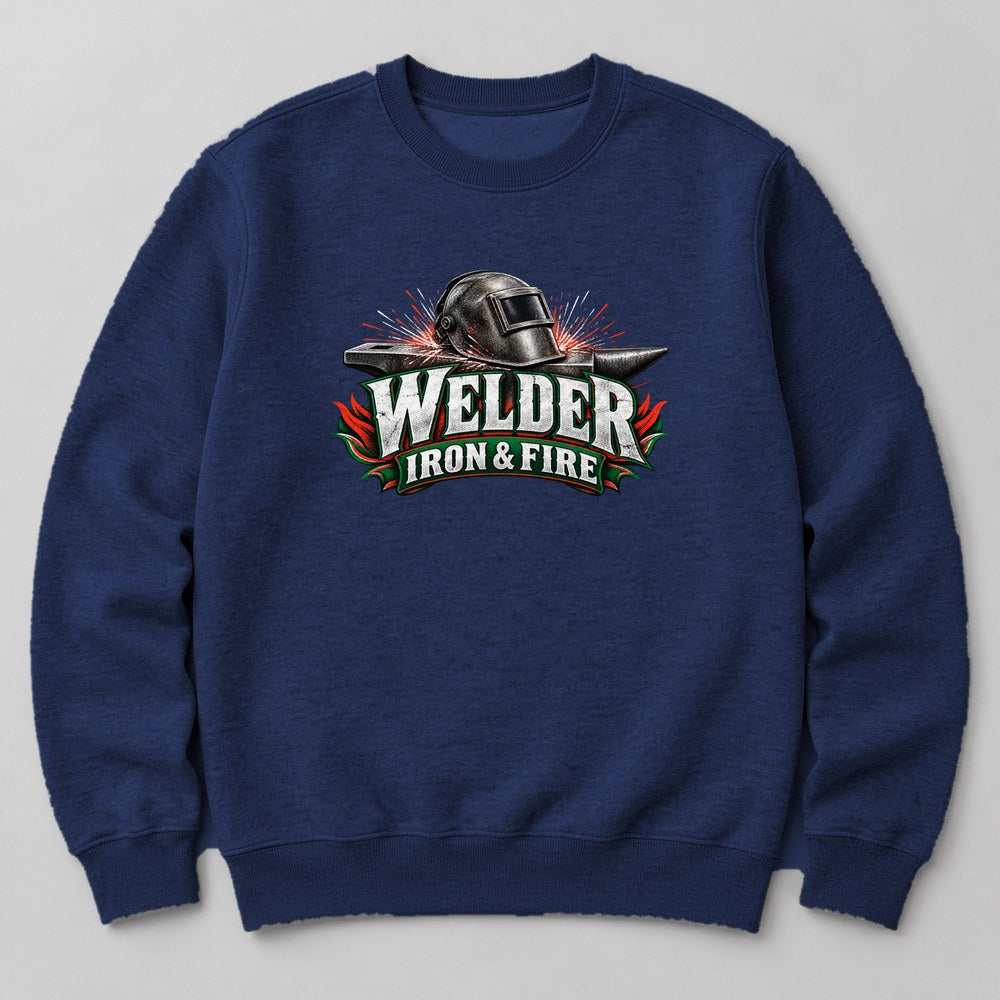 Welder Iron & Fire Sweatshirt in Navy