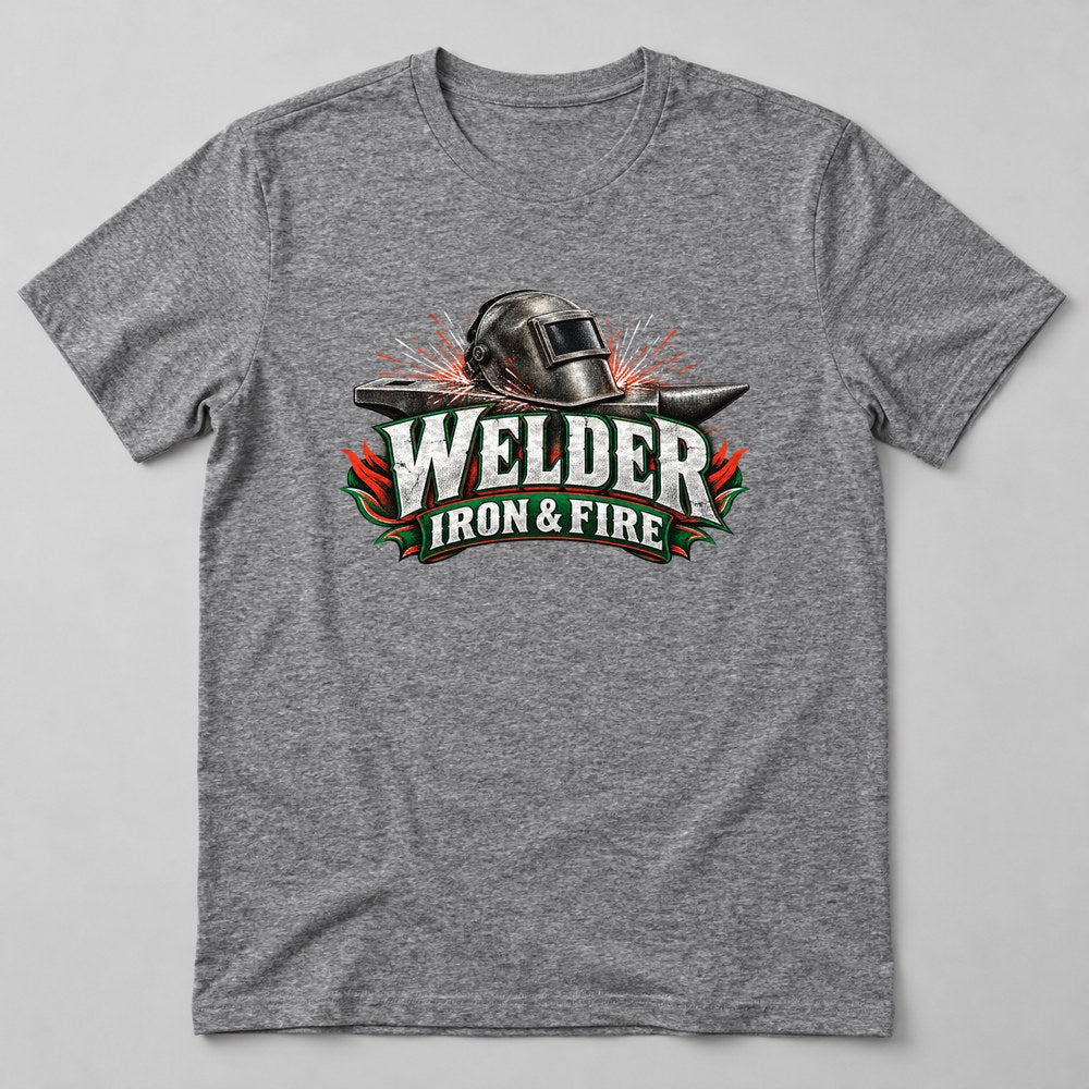 Welder Iron & Fire T-Shirt in Heather Grey