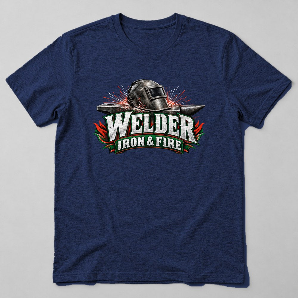 Welder Iron & Fire T-Shirt in Navy