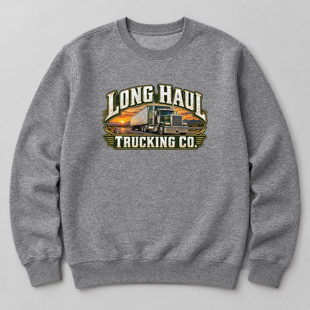 Long Haul Trucking Co. Sweatshirt in Heather Grey